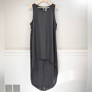 NWT H&M Divided Sleeveless High Low Minimalist Black Shift Dress Size 12
